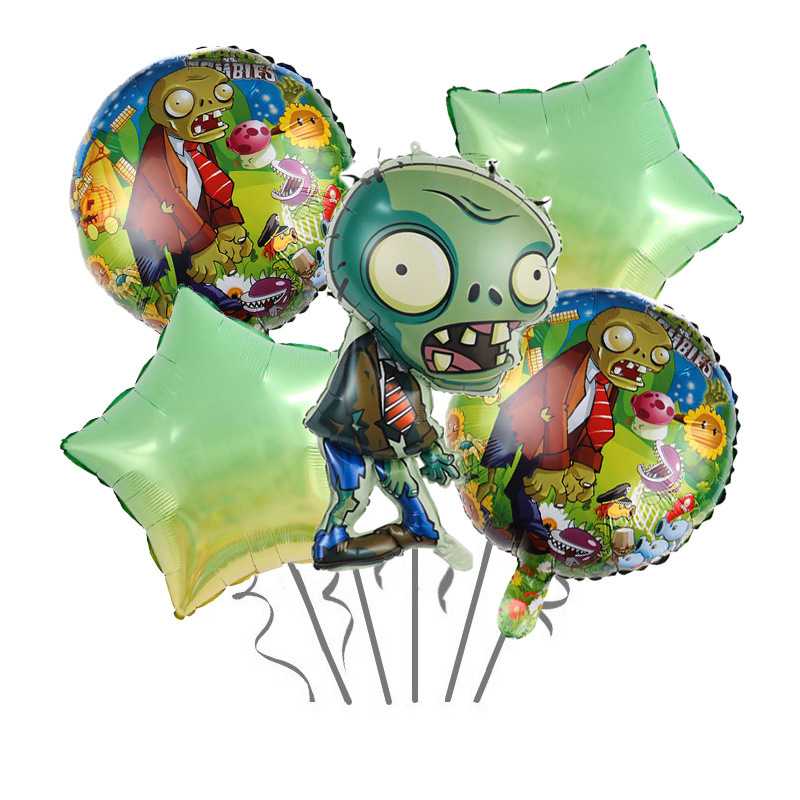Zombie Party Games - 新しい漫画ホットプランツvsゾンビアルミ箔風船セットパーティーデコレーション誕生日会場装飾ギフト