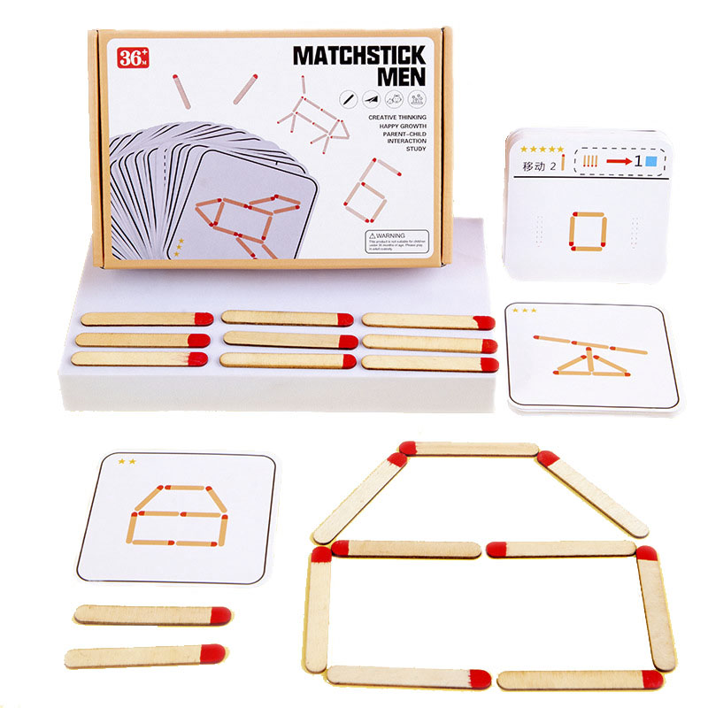 Party Games At Home - モンテッソーリマッチパズルゲーム木のおもちゃ DIY 数学幾何学ボードゲーム思考マッチロジックトレーニング教育玩具子供のため