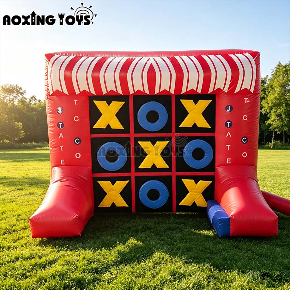 Tic Tac Toe Giant - 巨大なインフレータブル三目並べコネクトフォー、2-in-1屋外カーニバルバウンス玩具、インタラクティブなパーティー＆楽しいスポーツアクティビティ用