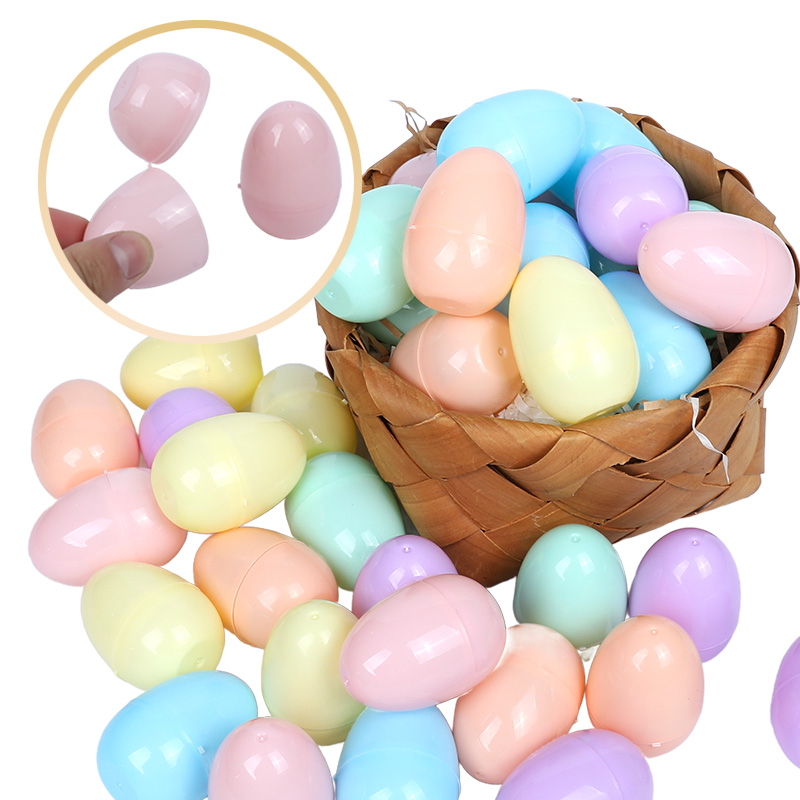 Party Games Easter Egg - 12/24パック 充填可能なイースターエッグ プラスチック - マカロンカラーの空の卵 キャンディーギフト、エッグハントゲームの小道具、DIYホームパーティーの装飾用