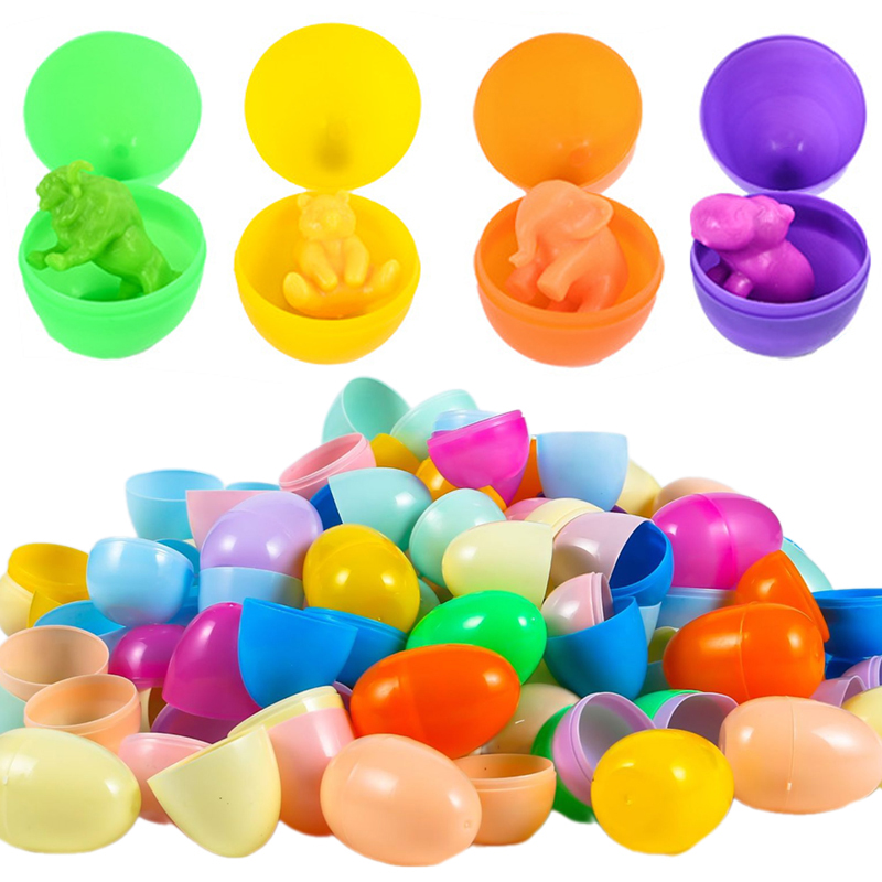 Party Games Easter Egg - 12/24 個空のイースターエッグプラスチック充填可能なキャンディーおもちゃギフト包装ボックス子供ハントゲーム小道具イースターパーティー DIY 装飾