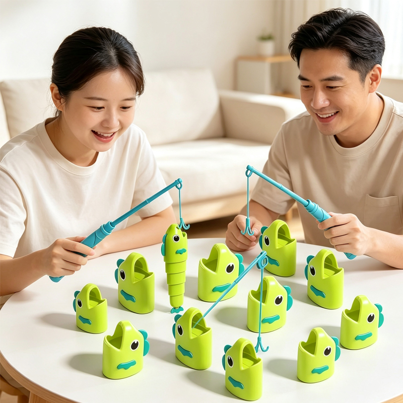 Play Friends Party Games - 伸縮式魚釣りテーブルトップゲーム 家族向けインタラクティブ釣りプレイセット 友達との絆を深めるおもちゃ パーティーで楽しめるデスクトップゲームギフト