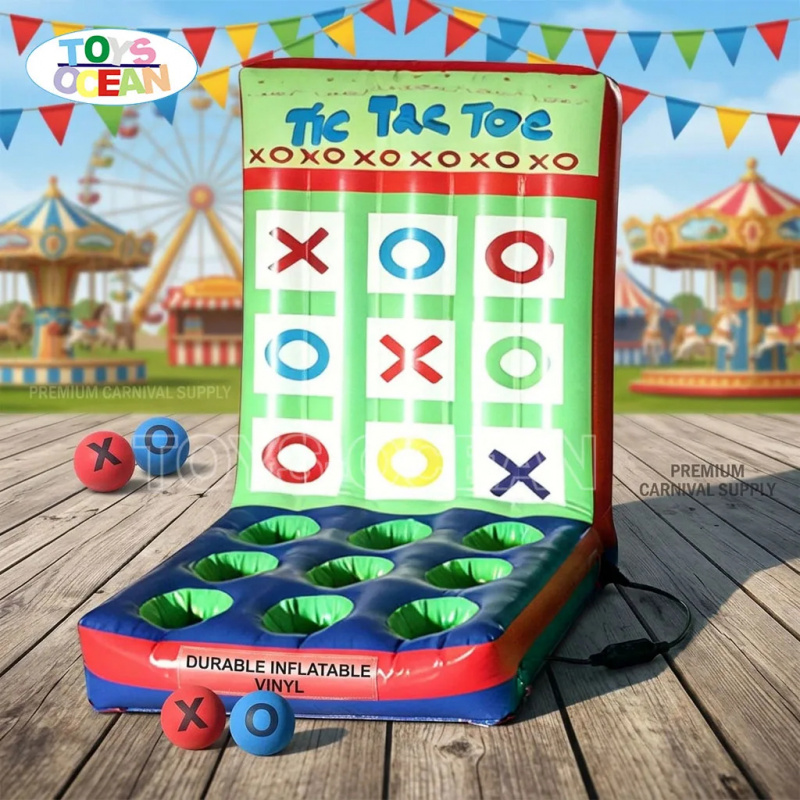Tic Tac Toe Giant - 巨大な屋外XOビーンバッグトスゲーム、子供向けパーティー裏庭カーニバル用インフレータブル三目並べカーニバルゲーム