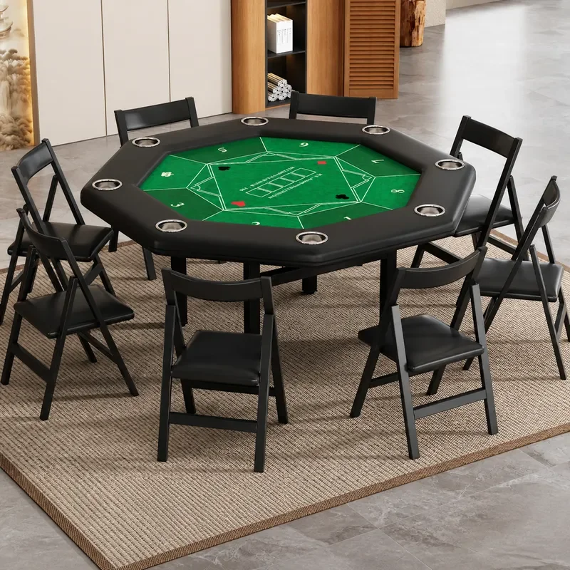 Party Games Using Cards - 折りたたみ式八角形ポーカーテーブルポータブルテキサスホールデムチップゲームテーブルエンターテイメント折りたたみカードテーブルホームパーティー用