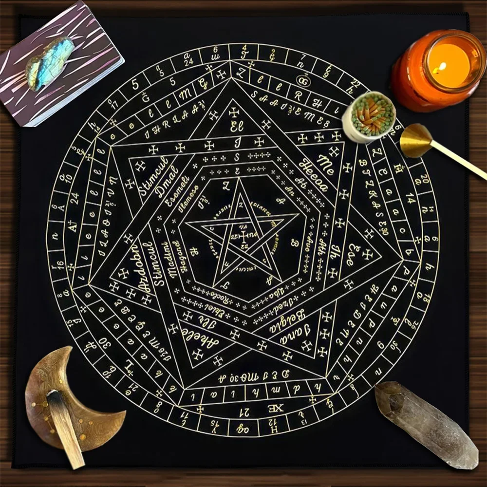 Zodiac Party Games - タロットカードテーブルクロス シギルム・デイ・アメス 星座の輪 占星術チャート 祭壇布 タロットスプレッドクロス