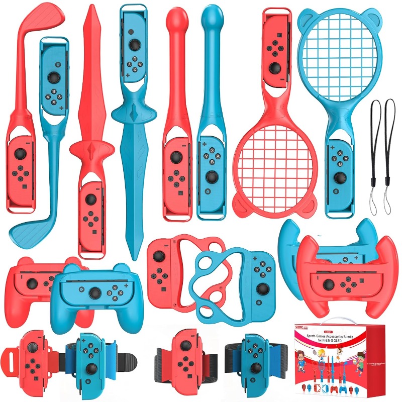 Party Games Switch 1 - Switch 2スポーツアクセサリーバンドル 18 in 1 スポーツゲームアクセサリーキット