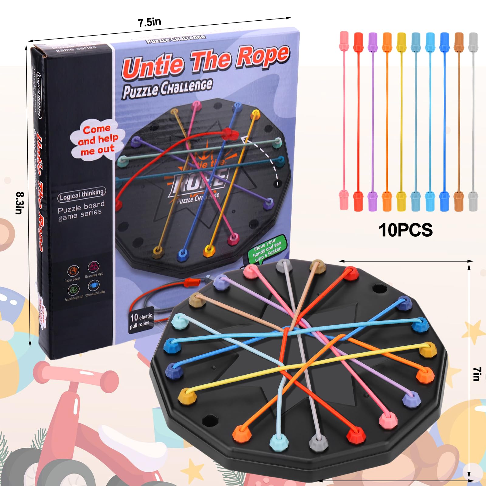 子供向けロープ解きボードゲーム 論理的思考パズルおもちゃ 多 - Party Games At Home のレビューと価格