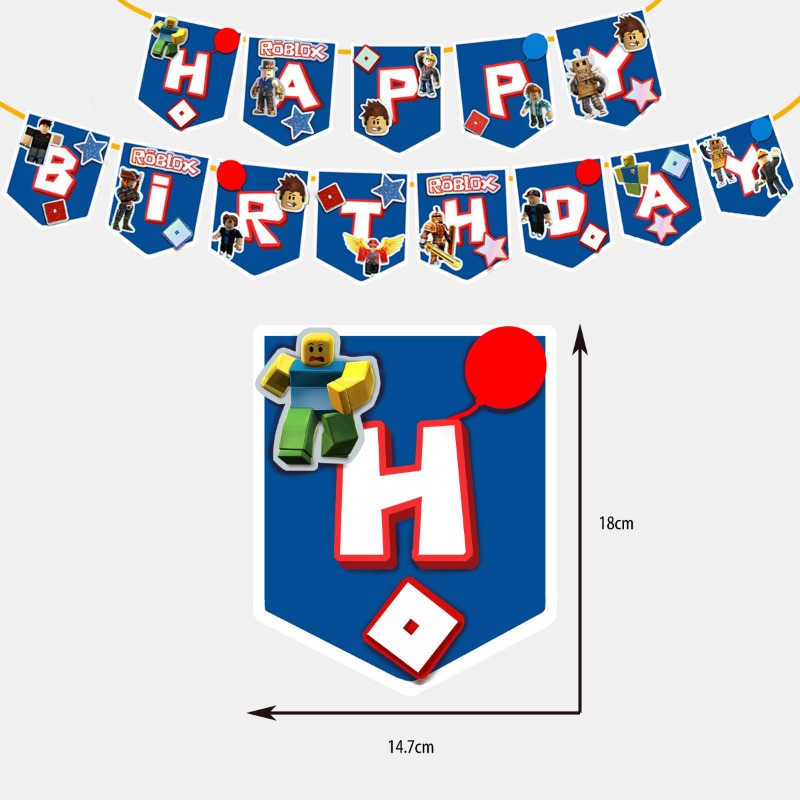 ゲームロブロックス漫画誕生日パーティーバルーンプルフラッグケ - Party Games Adult Birthday のレビューと価格