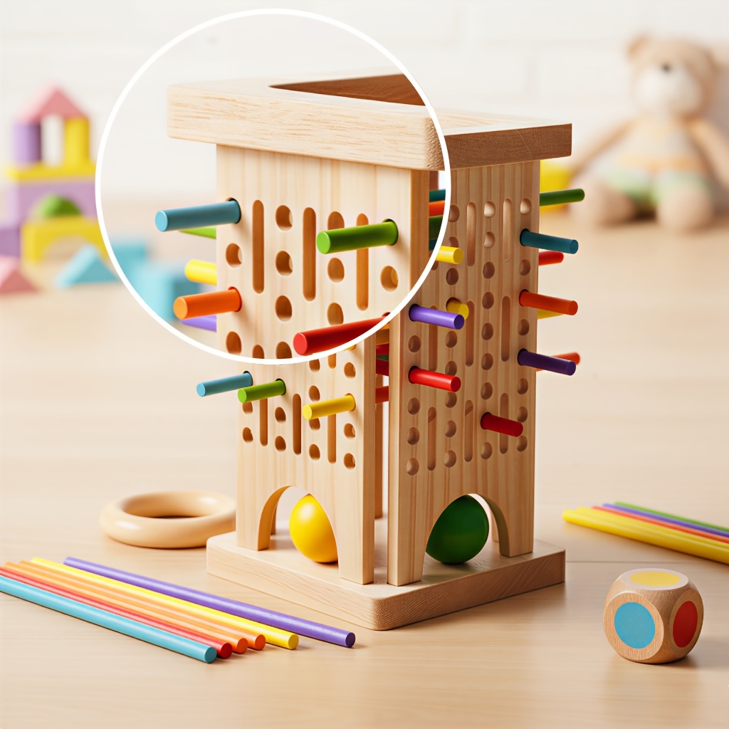 モンテッソーリ木製ボードゲーム カラフルなスティック サイコ - Party Games At Home のレビューと価格