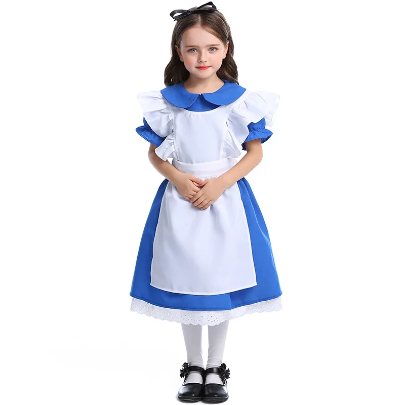 子供用女の子向けブルーオフアリス・イン・ワンダーランドコスチ - Party Games Alice In Wonderland のレビューと価格