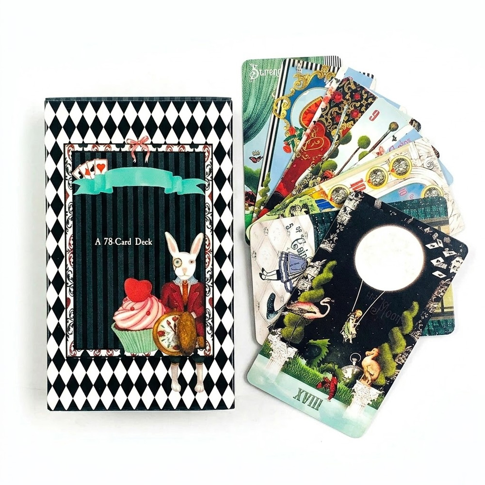 78枚の不思議の国のアリスタロットデッキ（10.5 × 6. - Party Games Alice In Wonderland のレビューと価格