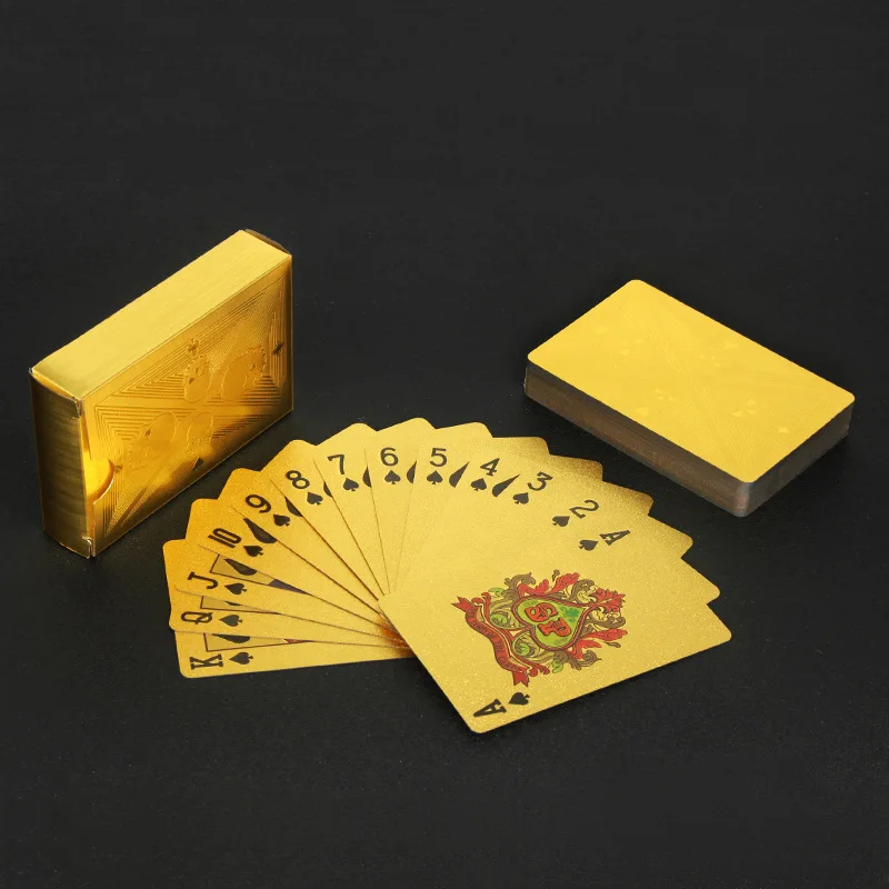 ポーカーカード金箔スカル,防水,PVC,プラスチック,ギャン - Party Games Using Cards のレビューと価格