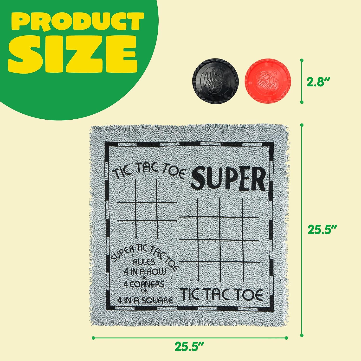 3-in-1 ヴィンテージジャイアントチェッカー、ティックタ - Tic Tac Toe Giant のレビューと価格