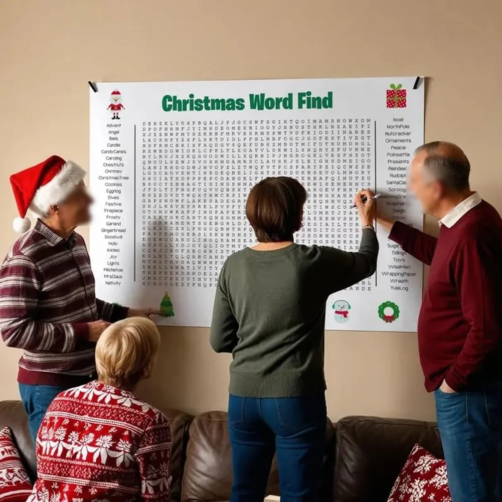 大きなクリスマスワードサーチポスター ホリデーパーティー用  - Party Games For Large Groups のレビューと価格
