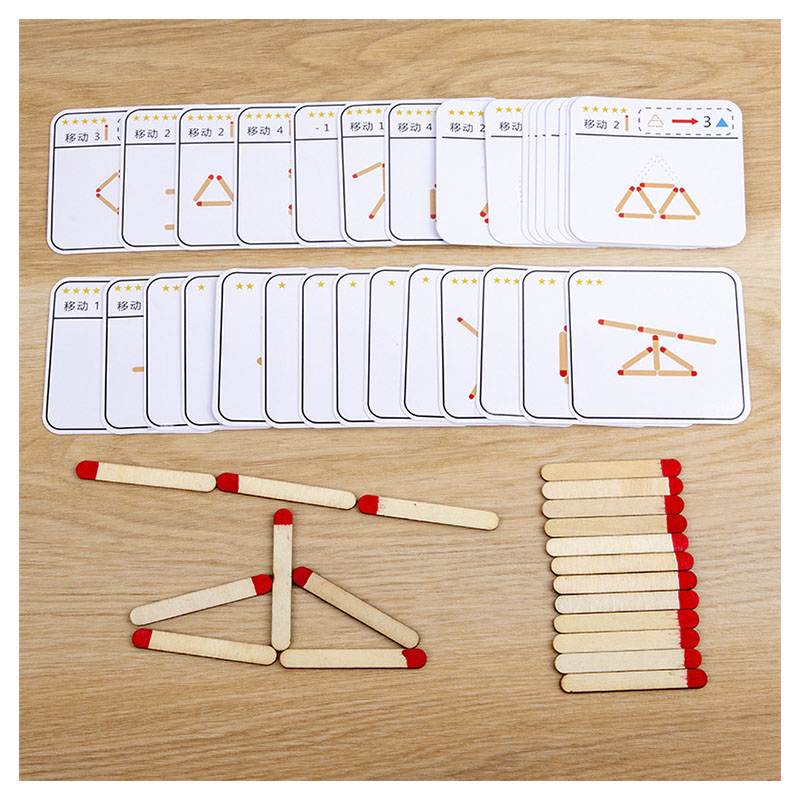 モンテッソーリマッチパズルゲーム木のおもちゃ DIY 数学幾 - Party Games At Home のレビューと価格