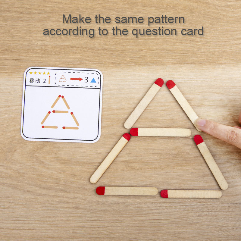 モンテッソーリマッチパズルゲーム木のおもちゃ DIY 数学幾 - Party Games At Home のレビューと価格