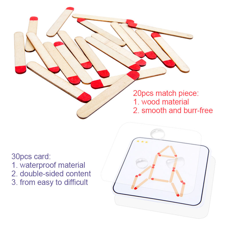 モンテッソーリマッチパズルゲーム木のおもちゃ DIY 数学幾 - Party Games At Home のレビューと価格