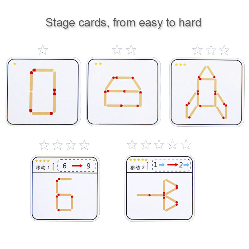 モンテッソーリマッチパズルゲーム木のおもちゃ DIY 数学幾 - Party Games At Home のレビューと価格