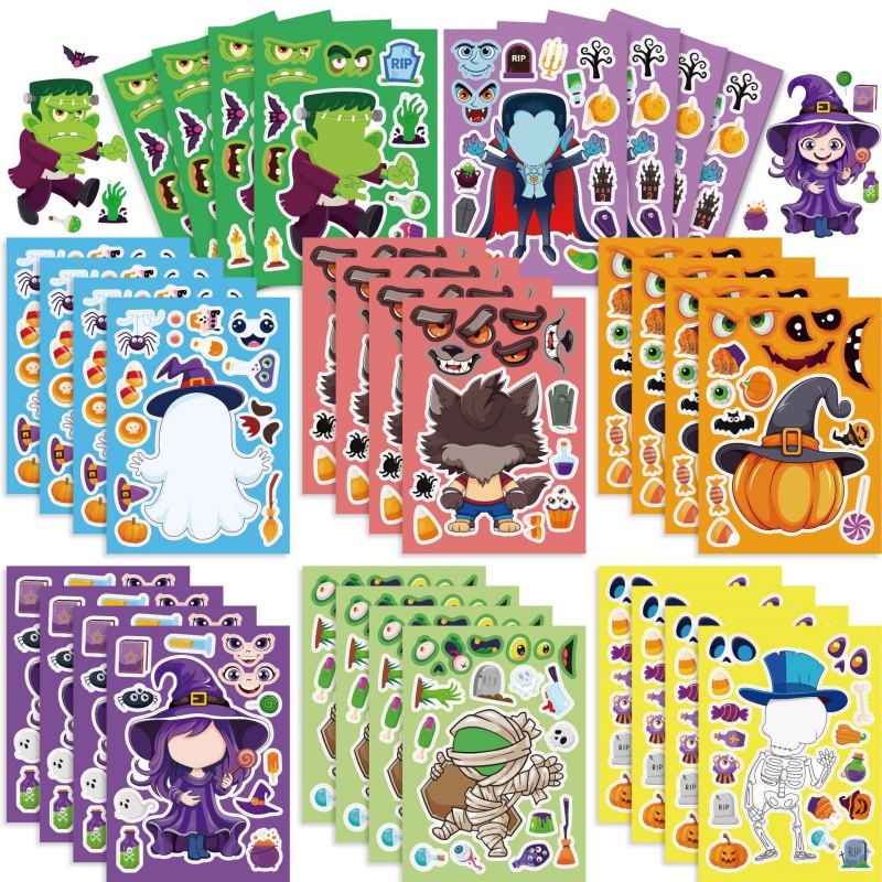 ハロウィンパーティーゲームステッカー子供用カボチャ/スケルト - Zombie Party Games のレビューと価格