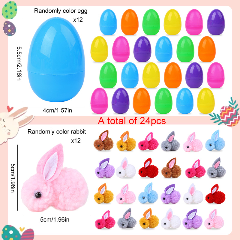 24個入りのかわいいイースターエッグ、ウサギのフィギュア付き - Party Games Easter Egg のレビューと価格