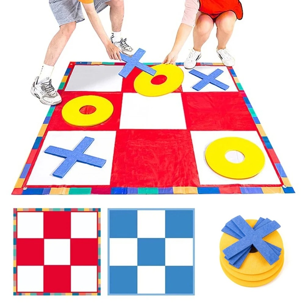 巨大な三目並べゲームマットセット、ジャンボチェッカーグリッド - Tic Tac Toe Giant のレビューと価格