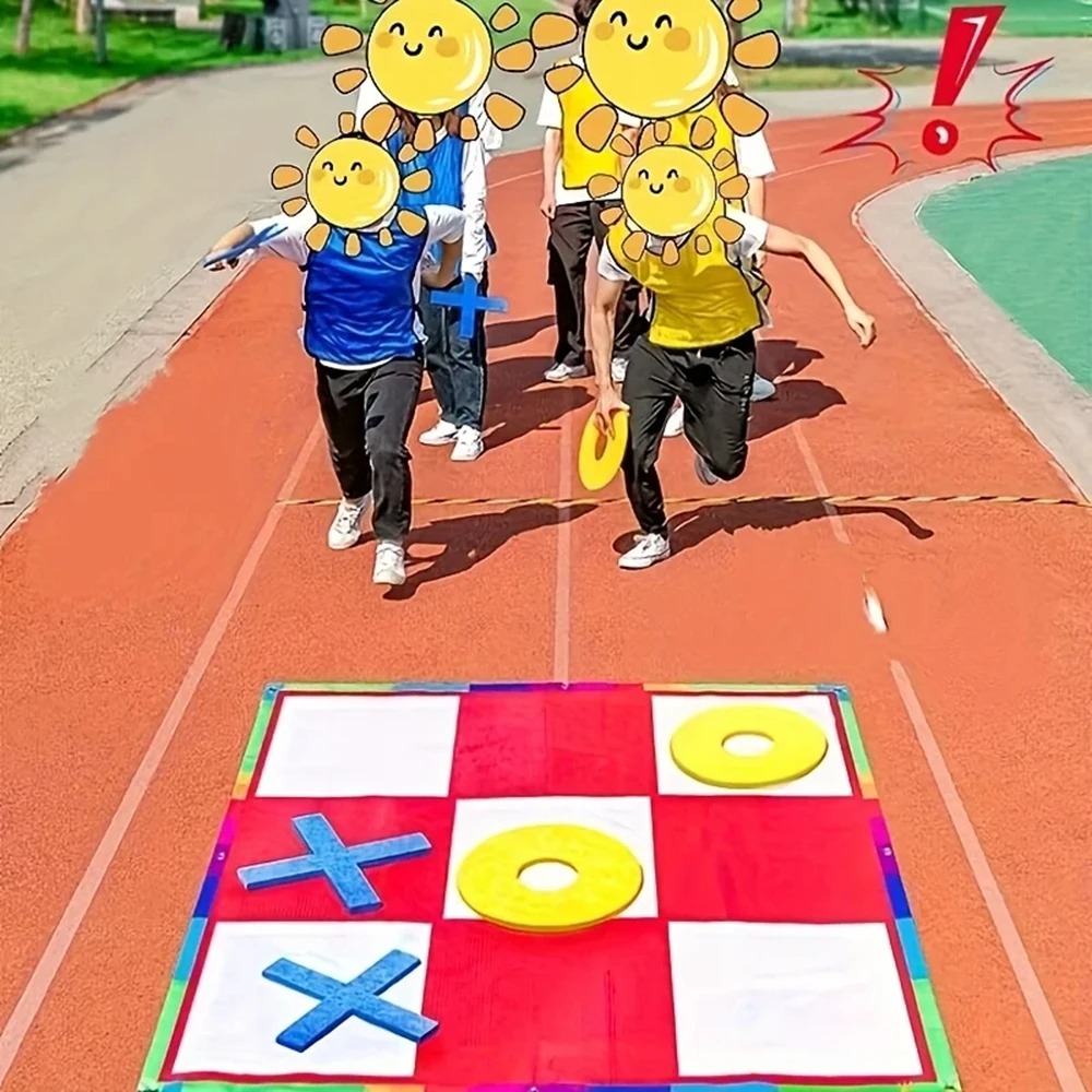 巨大な三目並べゲームマットセット、ジャンボチェッカーグリッド - Tic Tac Toe Giant のレビューと価格