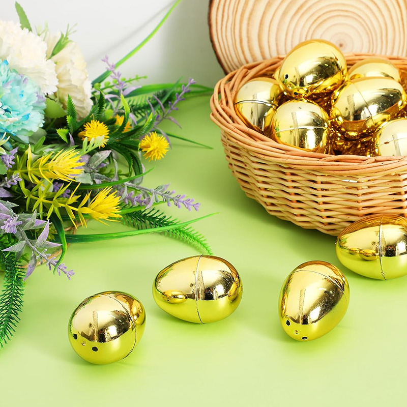 6-24 個のゴールデンイースターエッグプラスチック充填可能 - Party Games Easter Egg のレビューと価格